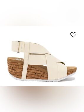 Yellow Box Cream Cork Wedge Sandal Medium Width Boho Summer Comfort